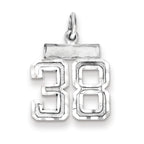 #38 Charm in Sterling Silver, 20mm Diamond-Cut - Sophia Jewelers