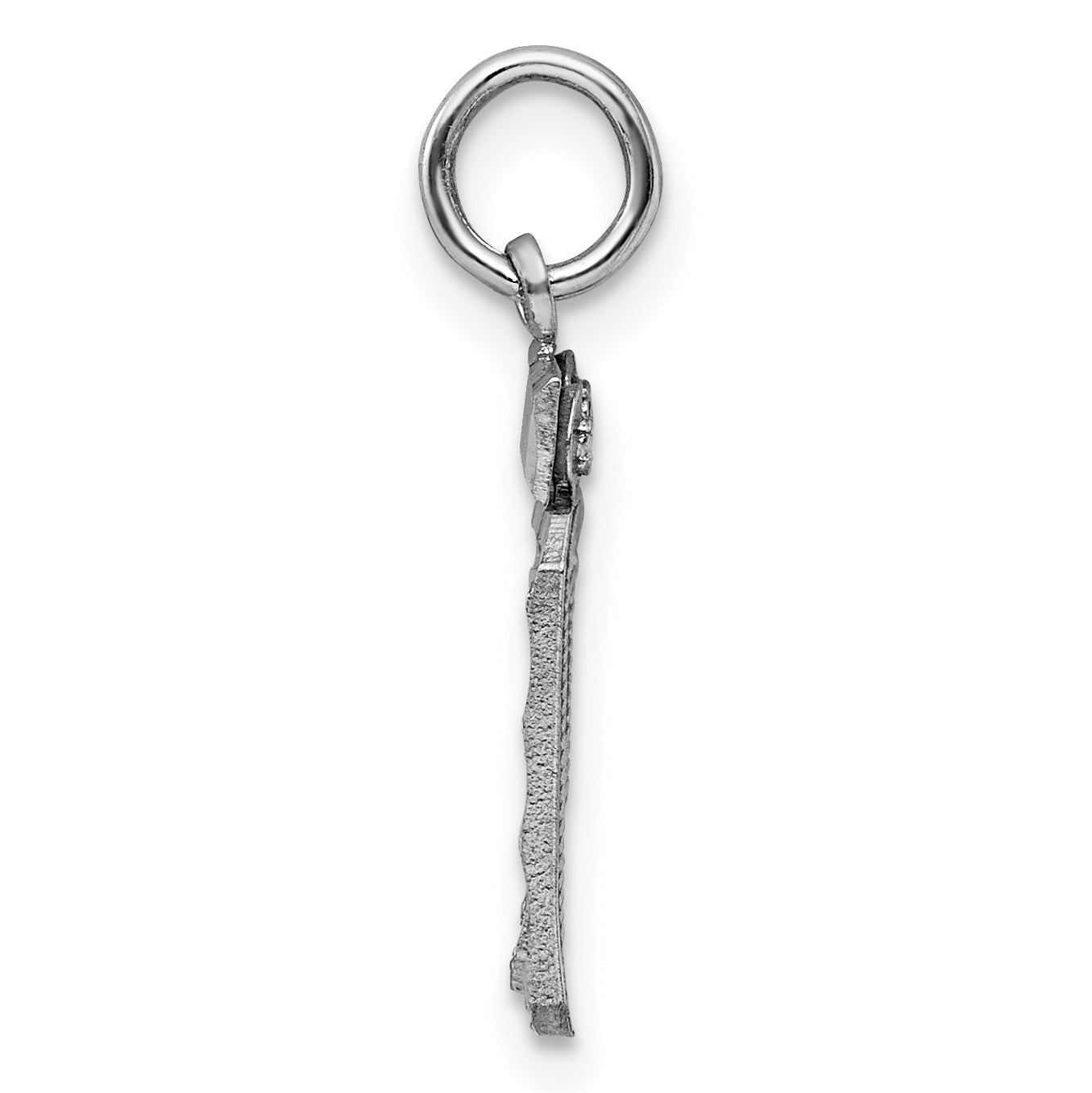 Sterling Silver Rhodium-plated Diamond-cut #39 Charm Secondary image