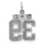 Sterling Silver Rhodium-plated Diamond-cut #39 Charm