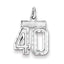 Sterling Silver Rhodium-plated Diamond-cut #40 Charm