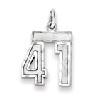 Sterling Silver Rhodium-plated Diamond-cut #41 Charm