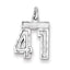 Sterling Silver Rhodium-plated Diamond-cut #41 Charm