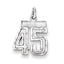 Sterling Silver Rhodium-plated Diamond-cut #45 Charm