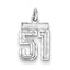 Sterling Silver Rhodium-plated Diamond-cut #51 Charm