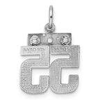Sterling Silver Rhodium-plated Diamond-cut #55 Charm