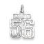 Sterling Silver Rhodium-plated Diamond-cut #56 Charm