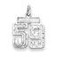 Sterling Silver Rhodium-plated Diamond-cut #59 Charm