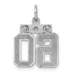 Sterling Silver Rhodium-plated Diamond-cut #60 Charm