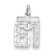 Sterling Silver Rhodium-plated Diamond-cut #61 Charm