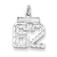 Sterling Silver Rhodium-plated Diamond-cut #62 Charm