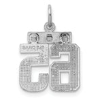 Sterling Silver Rhodium-plated Diamond-cut #65 Charm