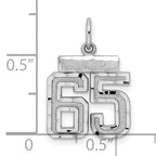Sterling Silver Rhodium-plated Diamond-cut #65 Charm