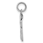 Sterling Silver Rhodium-plated Diamond-cut #66 Charm