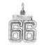 Sterling Silver Rhodium-plated Diamond-cut #66 Charm