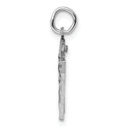 Sterling Silver Rhodium-plated Diamond-cut #67 Charm