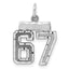 Sterling Silver Rhodium-plated Diamond-cut #67 Charm