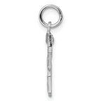 Sterling Silver Rhodium-plated Diamond-cut #68 Charm
