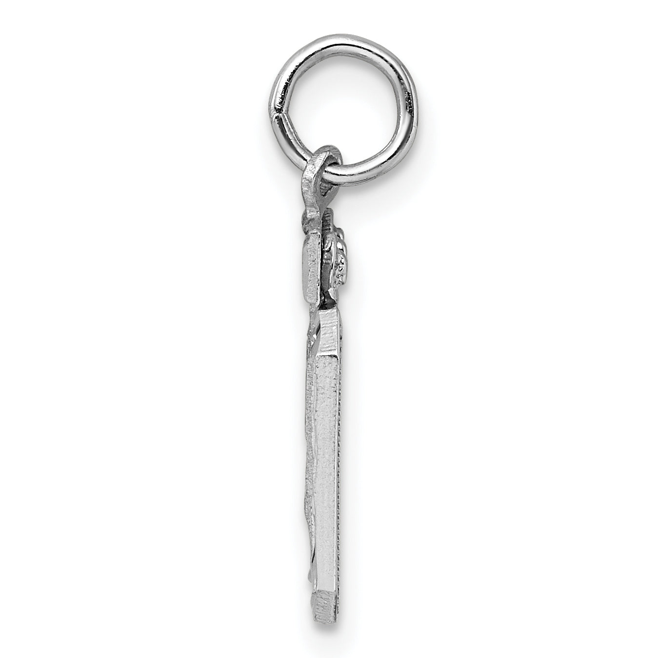 Sterling Silver Rhodium-plated Diamond-cut #70 Charm Secondary image