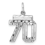 Sterling Silver Rhodium-plated Diamond-cut #70 Charm