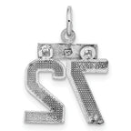 Sterling Silver Rhodium-plated Diamond-cut #72 Charm