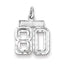 Sterling Silver Rhodium-plated Diamond-cut #80 Charm