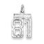 Sterling Silver Rhodium-plated Diamond-cut #81 Charm