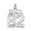Sterling Silver Rhodium-plated Diamond-cut #82 Charm