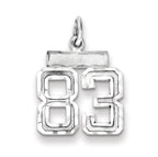 Sterling Silver Rhodium-plated Diamond-cut #83 Charm