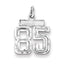 Sterling Silver Rhodium-plated Diamond-cut #85 Charm