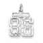 Sterling Silver Rhodium-plated Diamond-cut #86 Charm