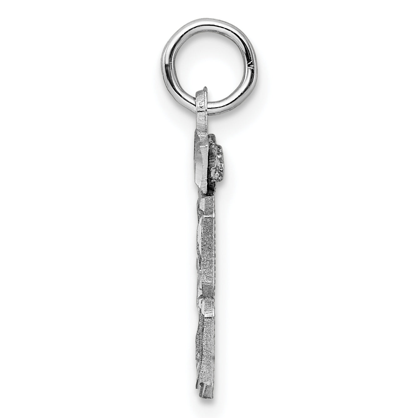Sterling Silver Rhodium-plated Diamond-cut #88 Charm Secondary image