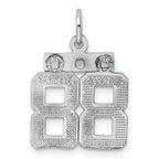 Sterling Silver Rhodium-plated Diamond-cut #88 Charm