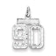 Sterling Silver Rhodium-plated Diamond-cut #90 Charm