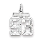 Sterling Silver Rhodium-plated Diamond-cut #93 Charm