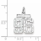Sterling Silver Rhodium-plated Small #96 Charm