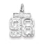 Sterling Silver Rhodium-plated Diamond-cut #98 Charm
