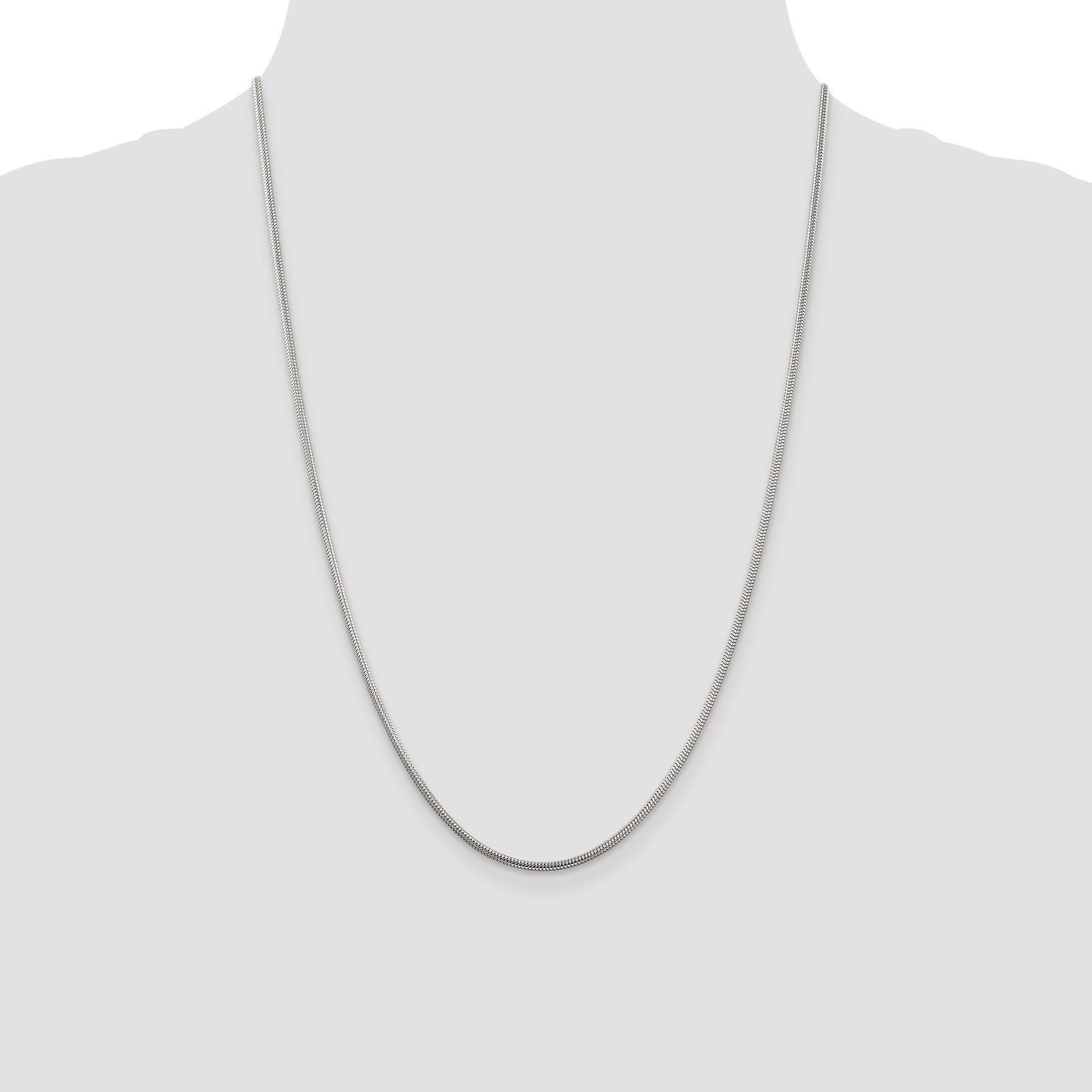 Sterling Silver 2mm Round Snake Chain
