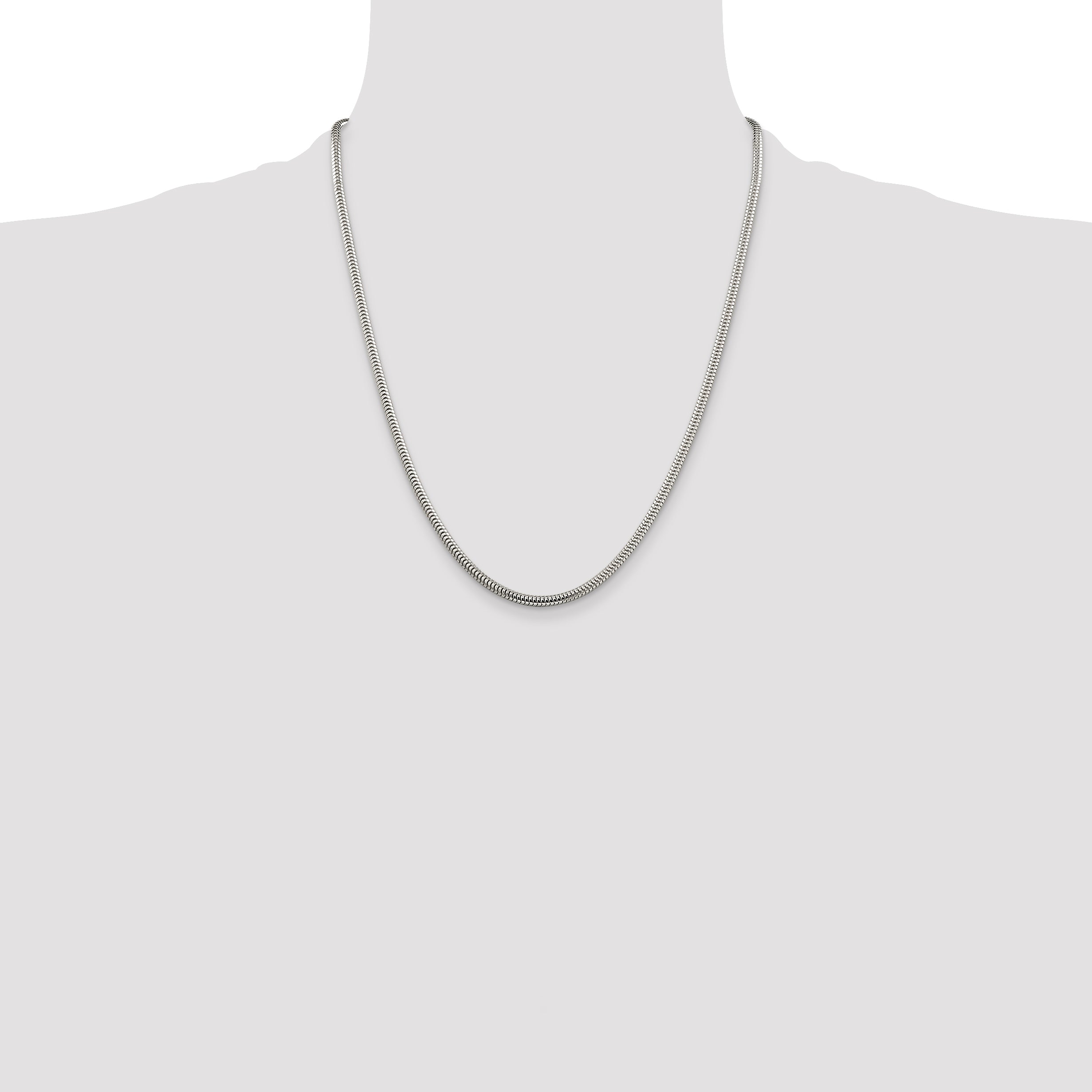 Sterling Silver 3mm Round Snake Chain