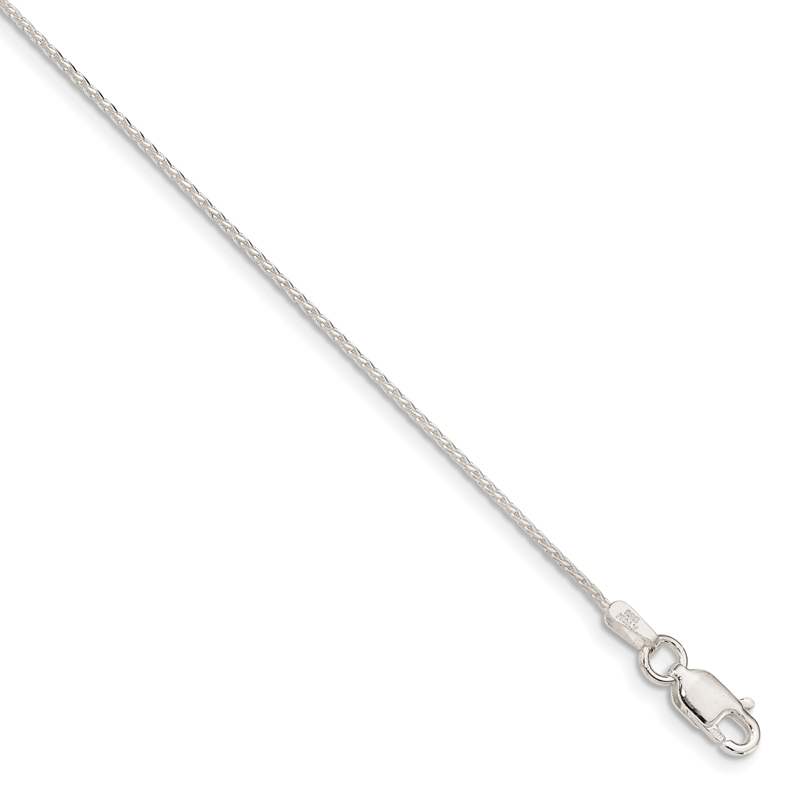 Sterling Silver 0.95mm Diamond-cut Round Spiga Chain