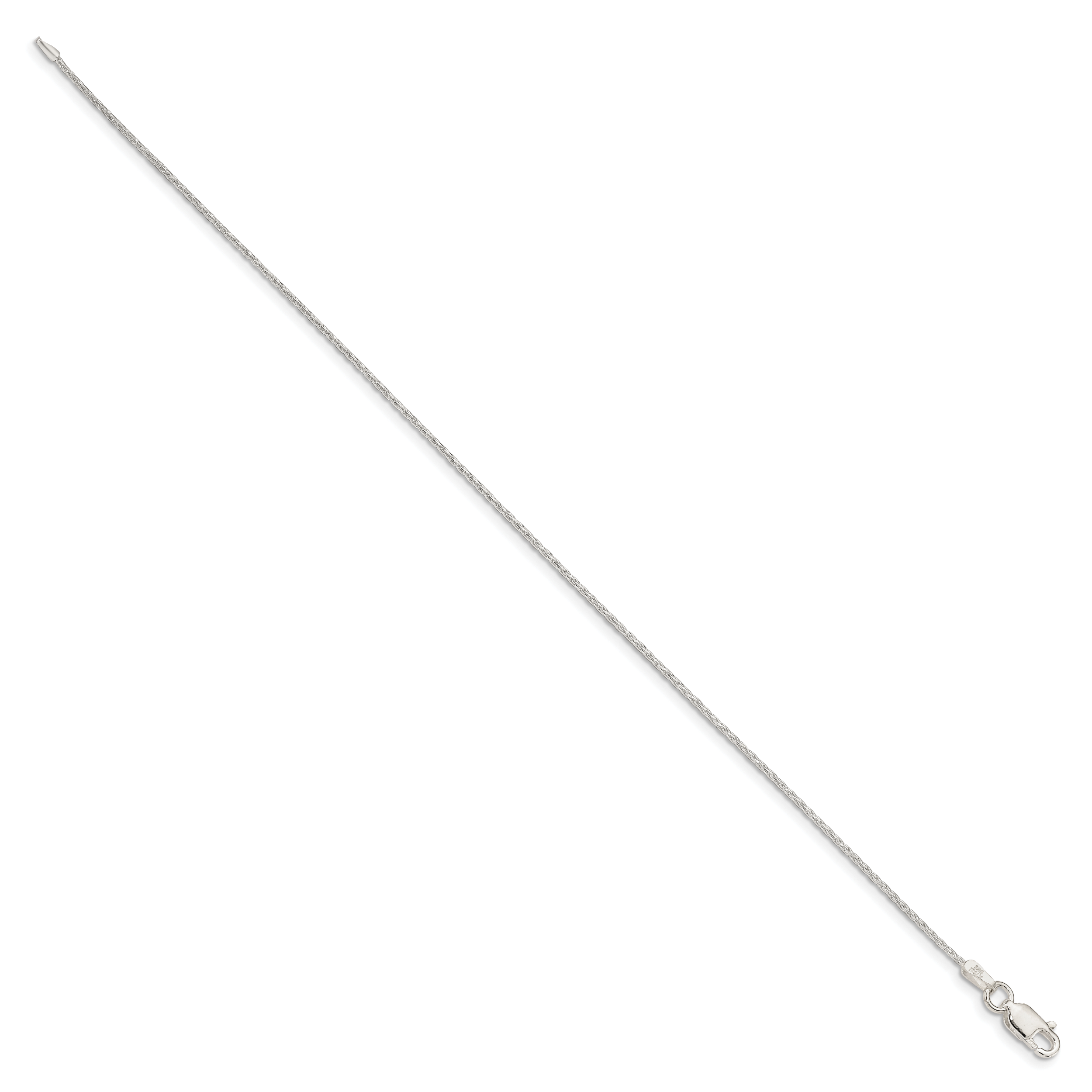 Sterling Silver 1.25mm Diamond-cut Round Spiga Chain Secondary image