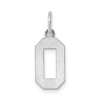 Sterling Silver/Rhodium-plated Polished Number 0 Charm