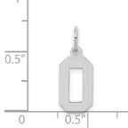 Sterling Silver/Rhodium-plated Polished Number 0 Charm