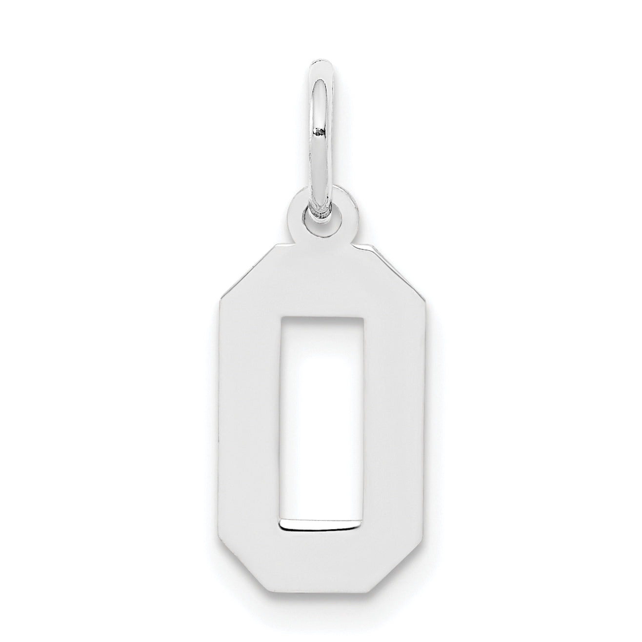 Sterling Silver/Rhodium-plated Polished Number 0 Charm Main image