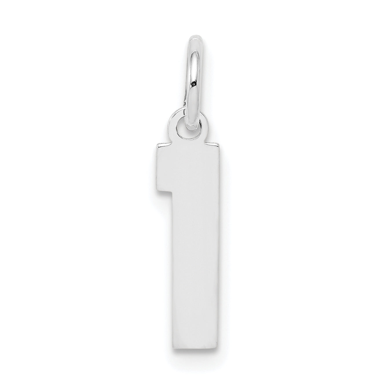 Sterling Silver/Rhodium-plated Polished Number 1 Charm Main image