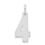 Sterling Silver/Rhodium-plated Polished Number 4 Charm