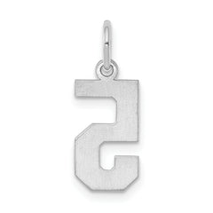 Sterling Silver/Rhodium-plated Polished Number 5 Charm
