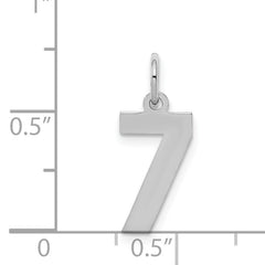 Sterling Silver/Rhodium-plated Polished Number 7 Charm