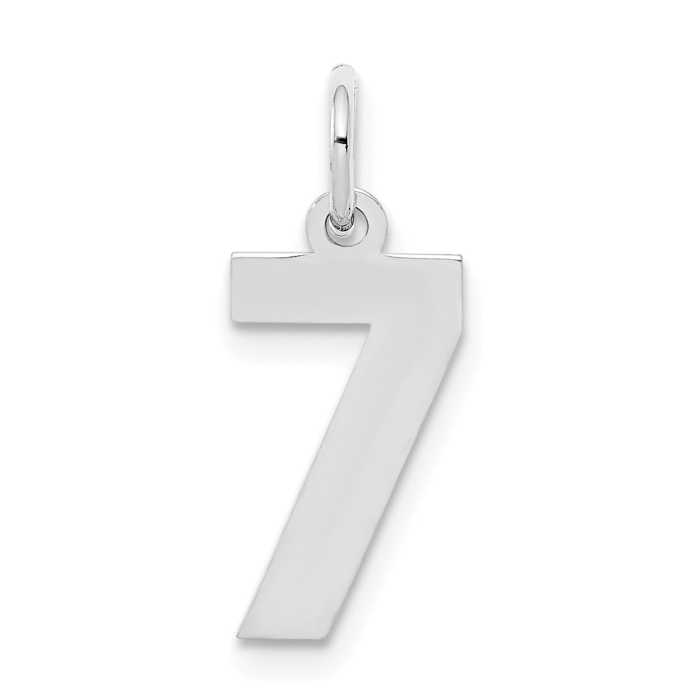 Sterling Silver/Rhodium-plated Polished Number 7 Charm Main image