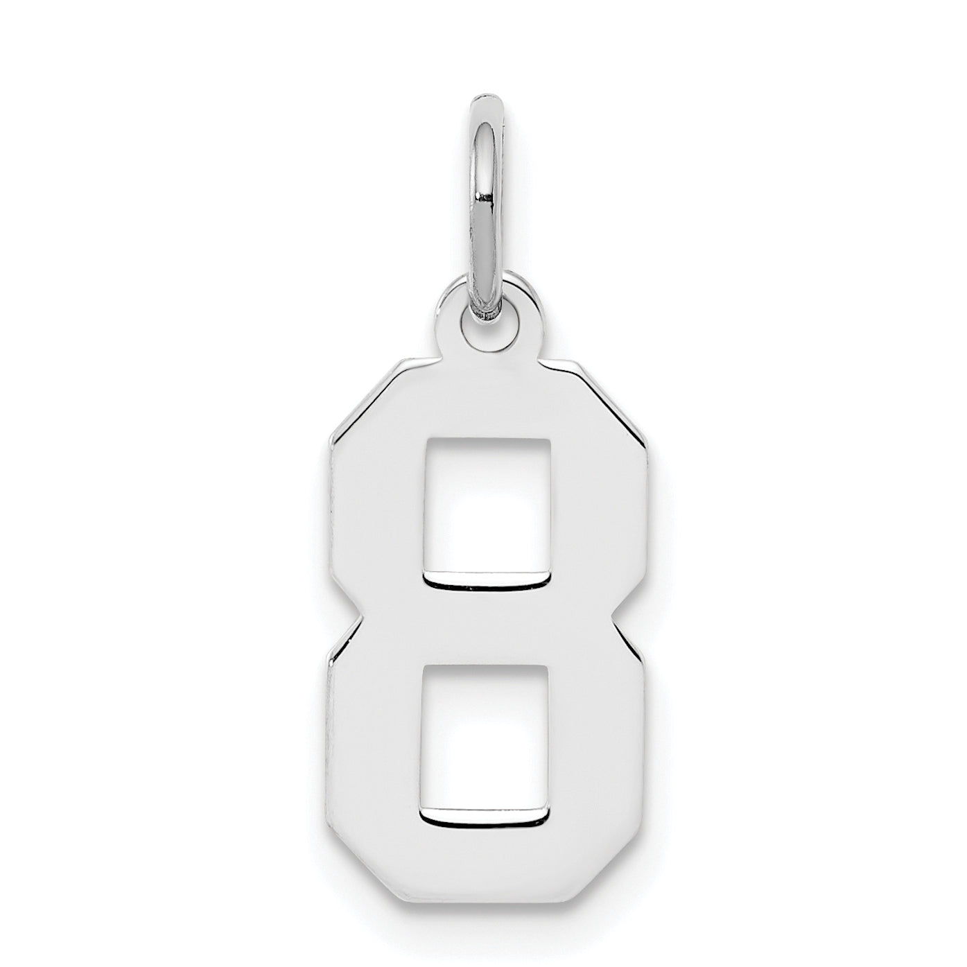 Sterling Silver/Rhodium-plated Polished Number 8 Charm Main image