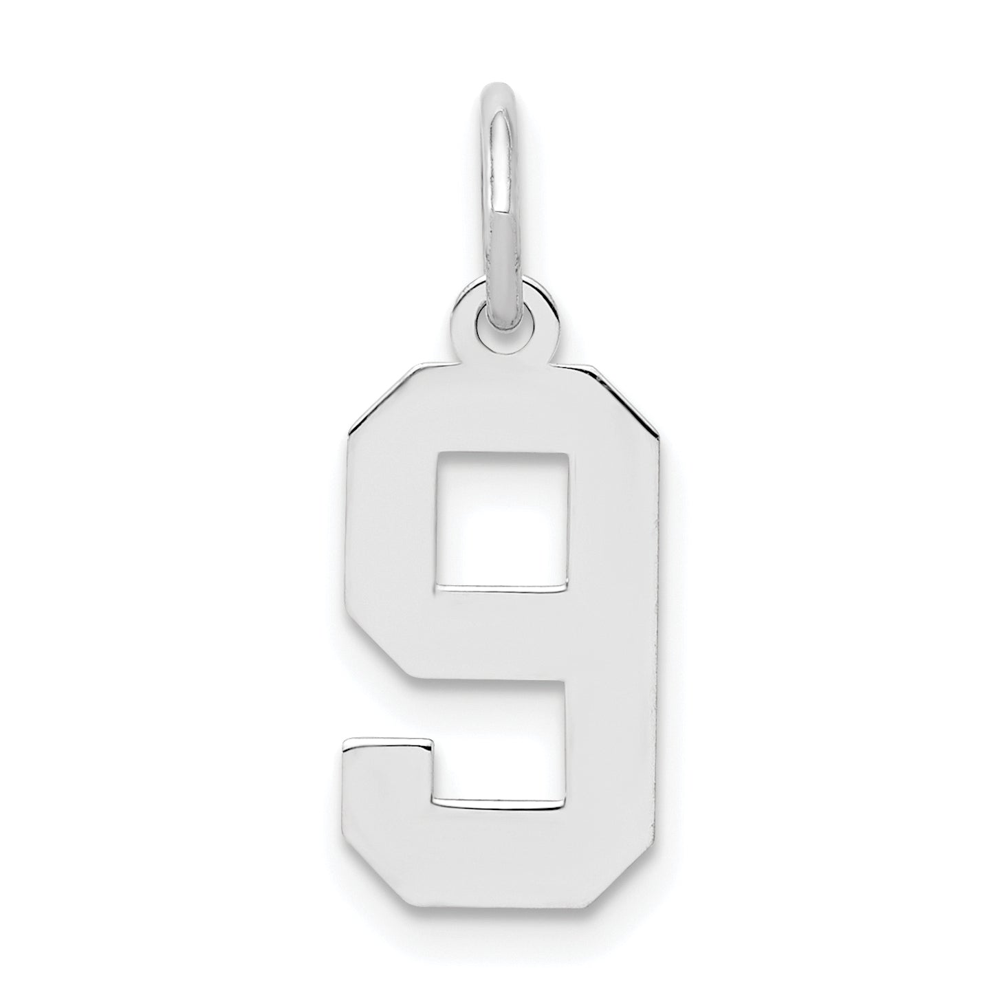 Sterling Silver/Rhodium-plated Polished Number 9 Charm Main image